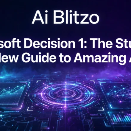 Microsoft Decision 1 futuristic dashboard hero image with headline