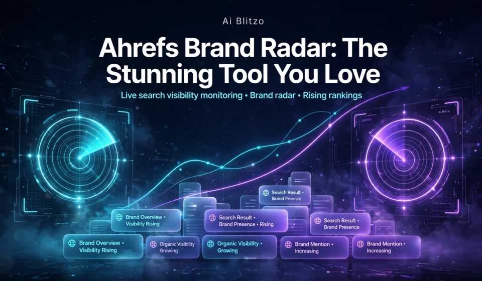 Ahrefs Brand Radar: The Stunning Tool You Love featured image with radar screens over a search results skyline